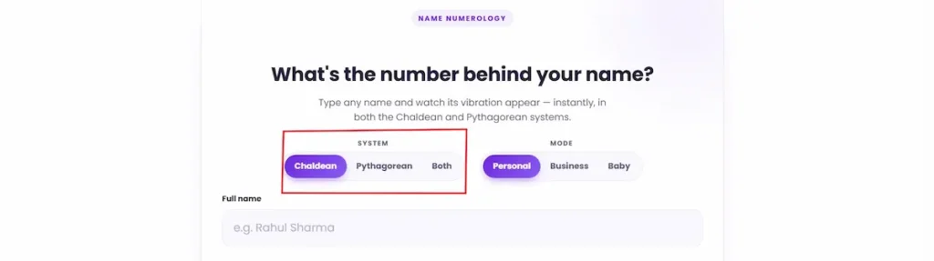 Pick your system in our Name Numerology Calculator 